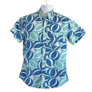 J.Crew Blue and Green Patterned Shirt Size M